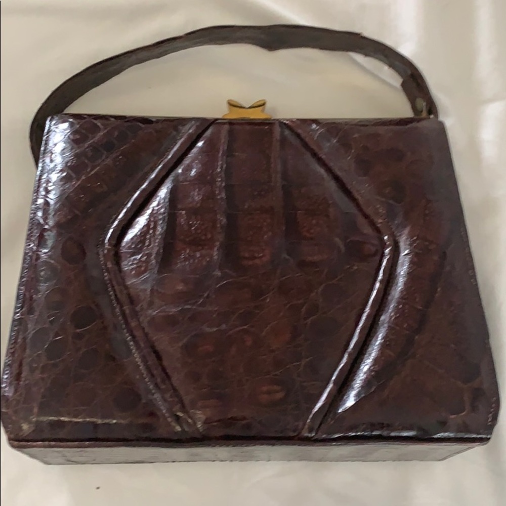 Vintage brown leather purse - Picture 2 of 7